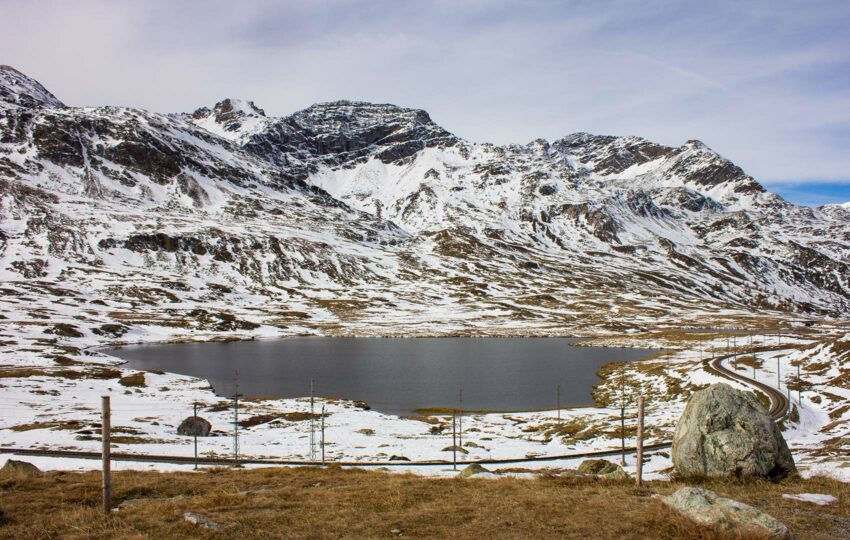 Bernina Pass lake view