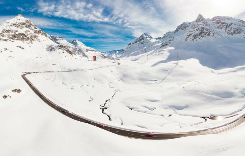 Swiss Alps winter driving tour