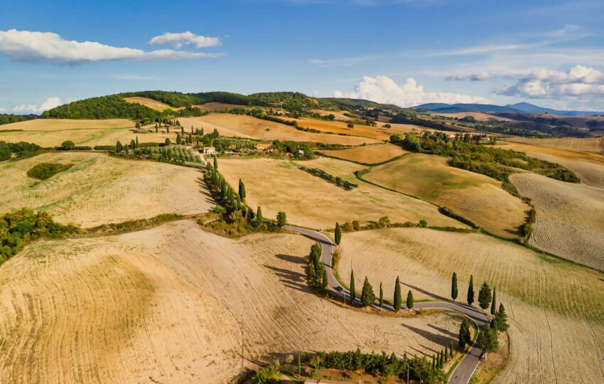 Tuscany scenic driving road